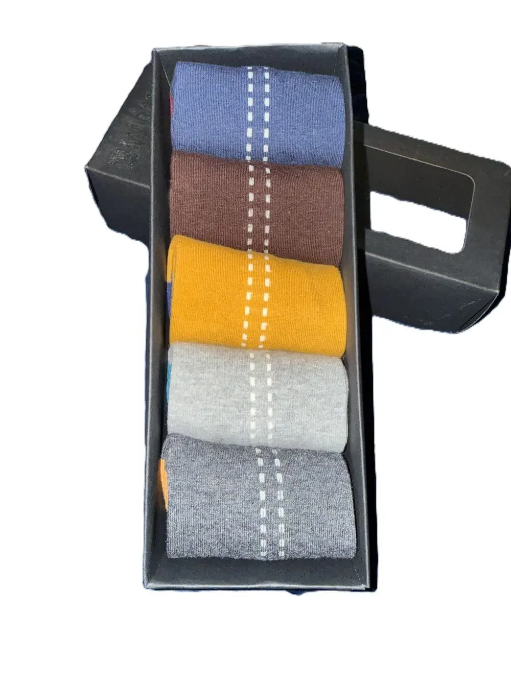 5-Pair Men's Socks | Dotted Color Block